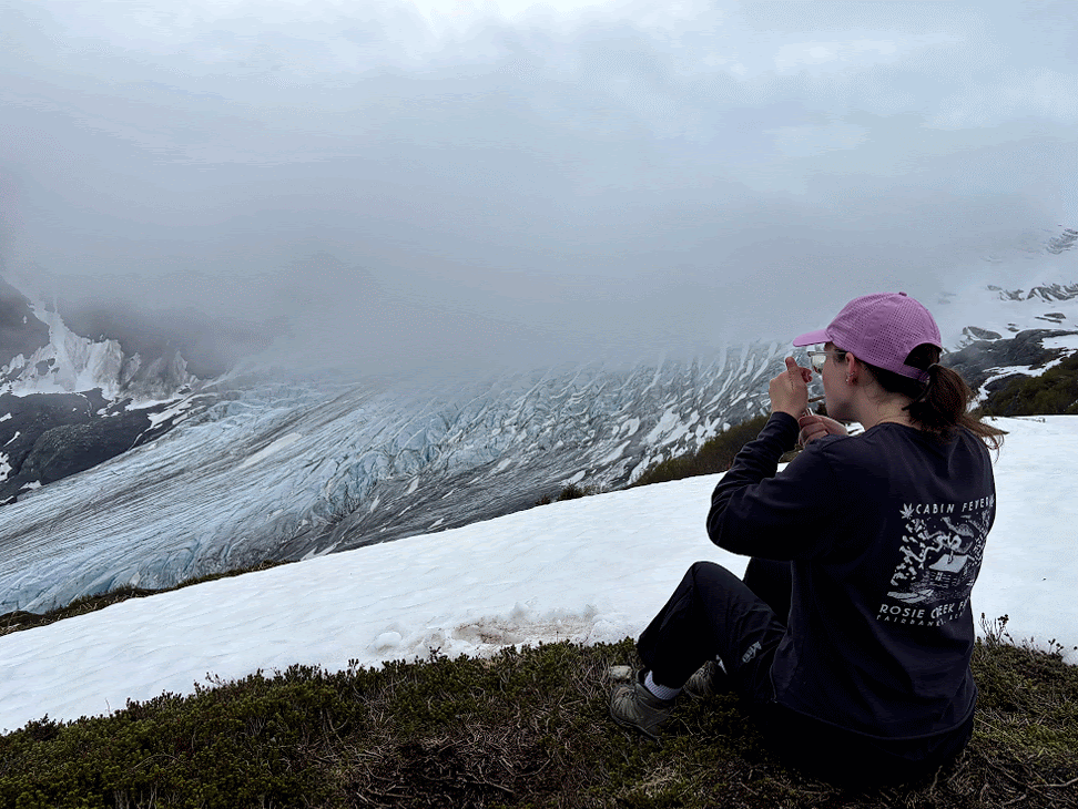 jessica smoking alaskan cannabis on mountain